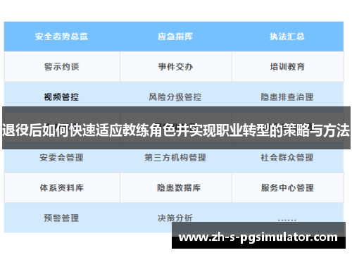 退役后如何快速适应教练角色并实现职业转型的策略与方法
