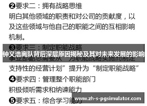 钟义浩离队背后深层原因揭秘及其对未来发展的影响